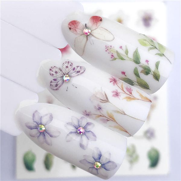 

1 pc grass / цветок лоза / бабочка / цветок красоты переноса воды штамповка советы nail art nail decor маникюр декаль, Black