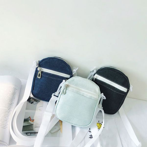 

vintage cool denim shoulder bag outdoor solid color simple wild messenger bag mini portable small square for ladies girls