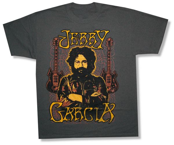 

jerry garcia гитара портрет charcoal gray t-shirt new новые тенденции tee shirt