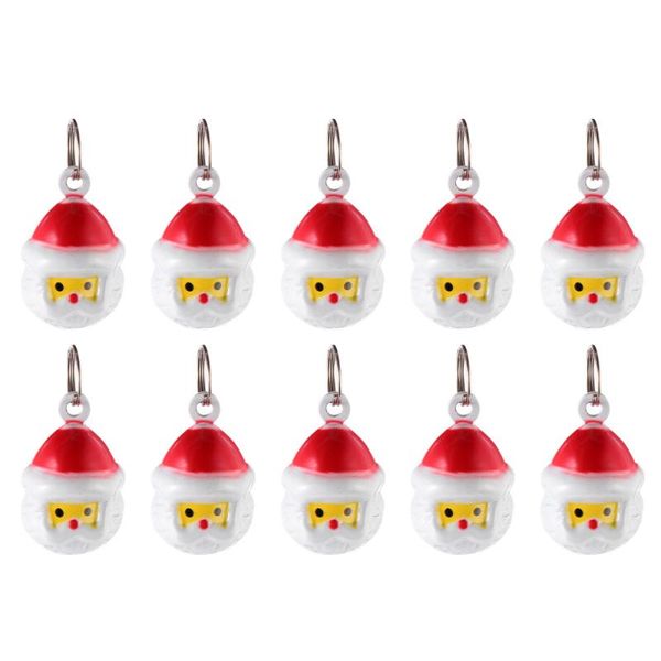 

10pcs bells adorable multifunctional portable santa claus shape durable jingle bell pet supplies pet necklace for cat dog