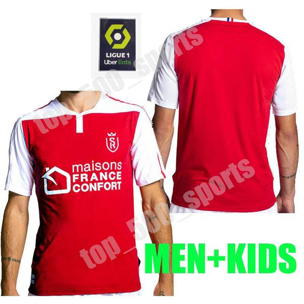 

20 21 stade reims soccer jerseys home maillot de foot disasi cafaro konan dia foket chavalerin zeneli 2020 2021 men kids kit football shirt, Black;yellow