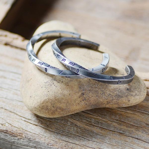 

titanium steel bracelet couple lovers bracelet always in my heart twist for men jewelry ss-101, Black