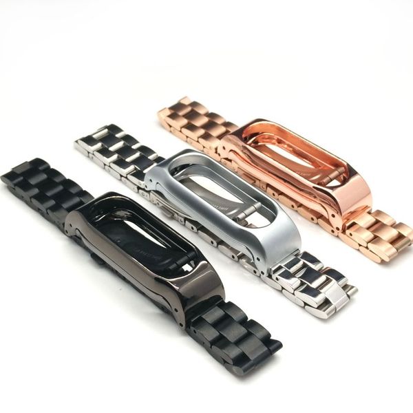 

metal strap for xiaomi mi band 2 screwless stainless steel bracelet wristbands for miband 2 replace accessories belt