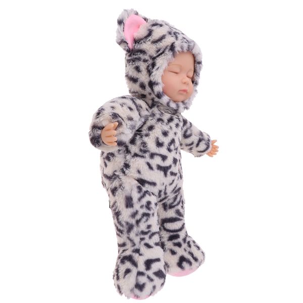 

25см реалистичного reborn спящая кукла плюшевые baby doll ж / белый барс одежда playment