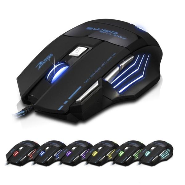 

wired optic mouse game mouse 7200 dpi 7 buttons led back light game mice gaming usb black