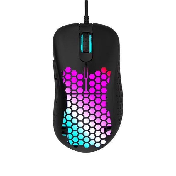 

m65 colorful rgb light weight wired mouse hollow-out honeycomb shell gaming mouce mice 6 dpi adjustable 6 keys