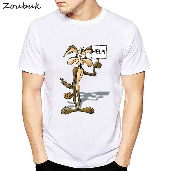 

2020 wiley coyote men t shirt looney tunes road runner cartoon movie funny new from us harjuku casual men's clothing