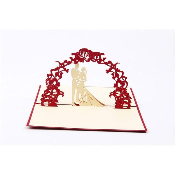 

wedding day handmade creative kirigami & origami 3d pop up love greeting card wedding venue card ing