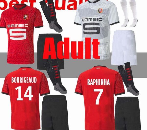 

20 21 rennes soccer jersey 2020 2021 28 raphinha niang terrier j.martin stade rennais fc bourigeaud home away kids kit football shirts, Black;yellow