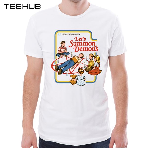 

2019 men's new funny children summon demons printed short sleeve t-shirt summer fashion cool novelty o-neck soft tee
