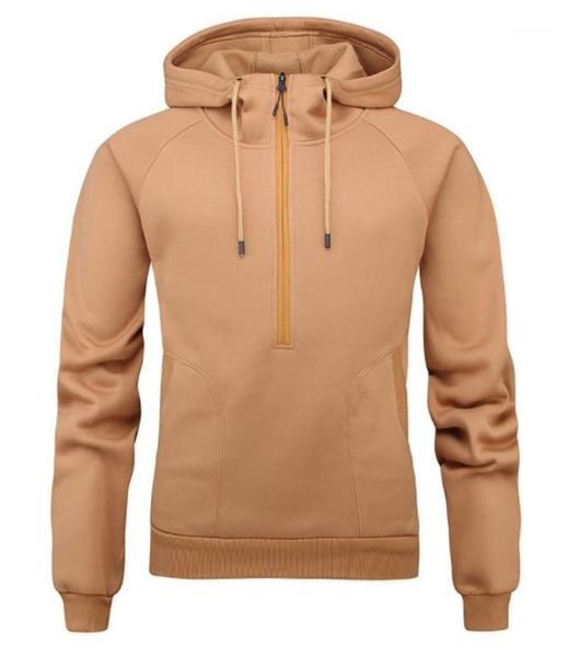 

panelled mens designer hoodies fashion big pockets solid color mens hoodies casual males clothing zipper half, Black