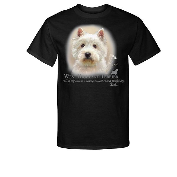 

2019 fashion cotton tee shirt fashion west highland terrier dog t-shirt