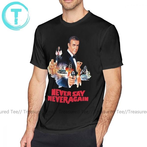

james bond t shirt james bond 007 never say never again t-shirt cotton basic tee shirt mens short sleeves funny printed tshirt