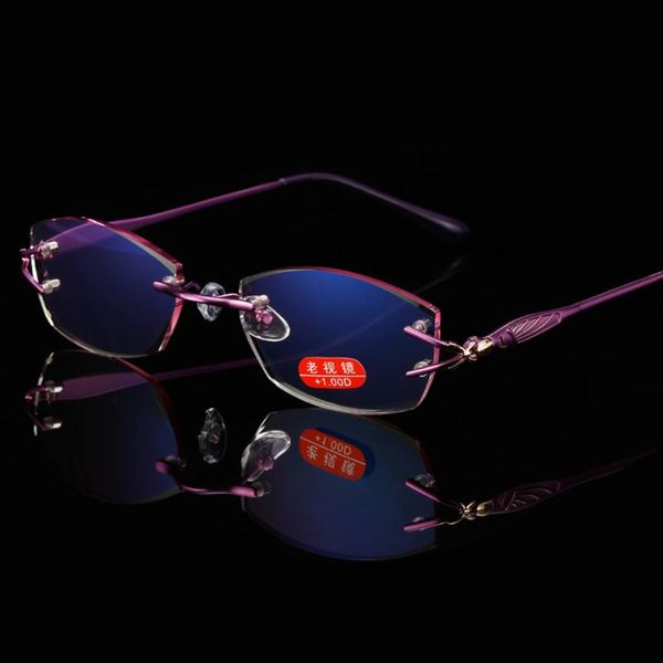 

sunglasses ultralight rimless reading glasses women men business anti-blu-ray computer presbyopia reader 1.5, White;black