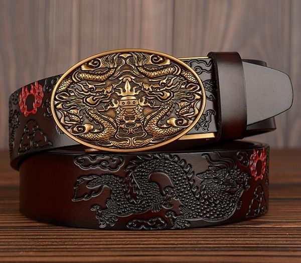 

2020 new genuine leather men belt cowhide men artcraft waistbands chinese pressed straps male designer belts, Black;brown