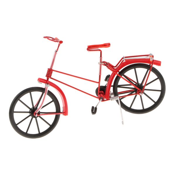

red iron decorative bicycle model desk decor 7.9''l x 2.6''w x 5.5''h