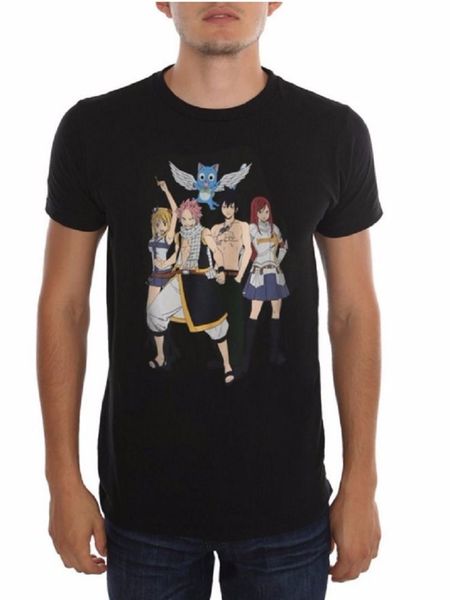 

2019 new mens fairy tail main group anime t shirt tee shirts