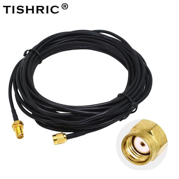 

ommunications antennas tishric 2018 pure copper gold plated male to female antenna rg174 rp-sma extension cable wifi wi-fi 6m for router ...