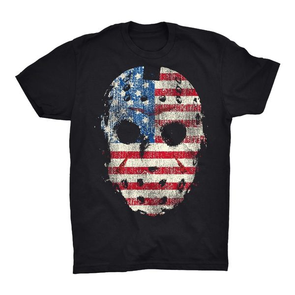 

jason mask usa united states flag friday the 13th horror halloween 2019 new short sleeve fashion men round neck cotton t shirt