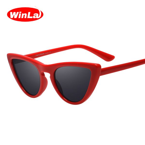 

winla 2020 cat eye sunglasses women brand designer lady sun glasses for female vintage shades eyewear gafas uv400, White;black