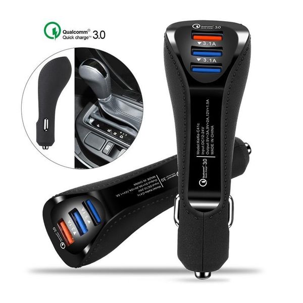 

cgjxs qc 3 .0 fast charger 3 .1a usb dual port car charger type c android smartphone tablet charger adapter with packing