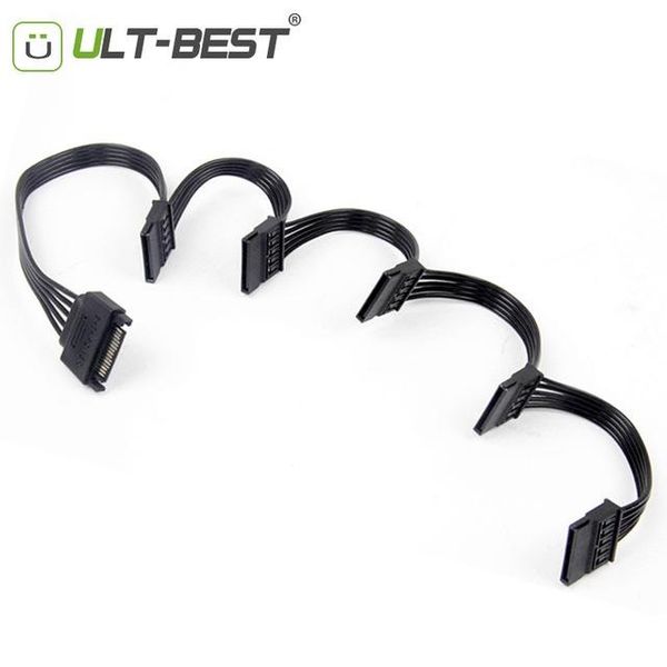 

computer cables & connectors ult-sata 15pin m 1 to 5 sata 15pin f hard drive power supply splitter cable cord for