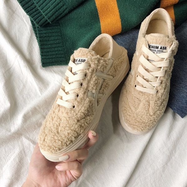 

luxury shoes women designers flats autumn winter fashion loafers corduroy cotton shoes plush warm ladies zapatos de mujer, Black