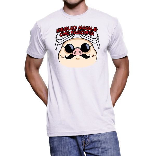 

2019 последние мужчины футболка мода t - shirt uomo порко россо куренах no buta citazione famosa fräse italiano megli тенниска