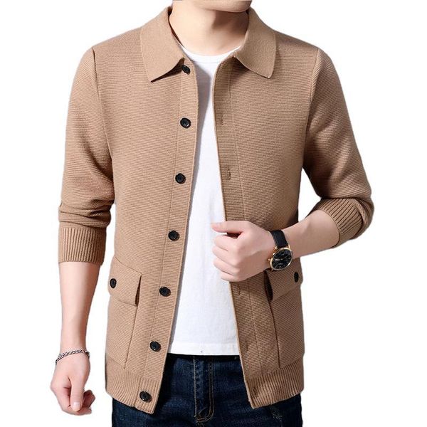 

sweater men streetwear fashion sweater coat men autumn winter warmcardigan with pocket, White;black