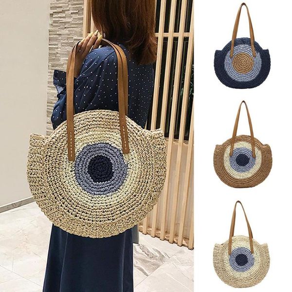 

2020 beach style new straw woven temperament women bag casual style shoulder bags shopping bag summer rattan bags