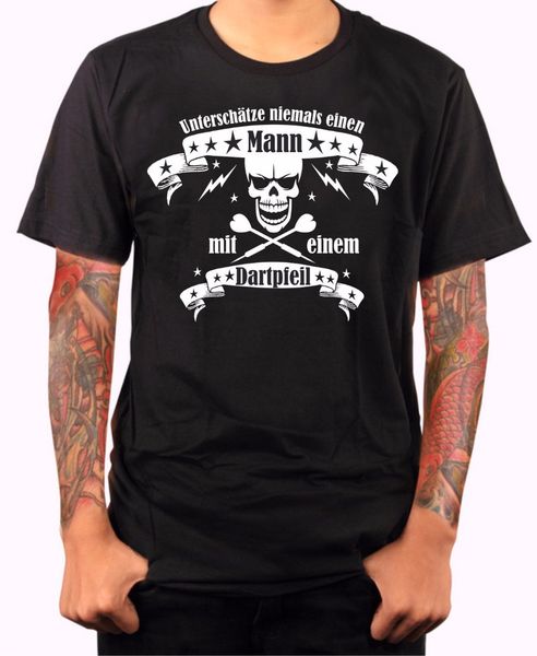 

2019 хлопок люди одежды тройник рубашки hipster прохладного o шея t shirt игрок dart стрелок дартс череп скар подарки улица одежда футболку
