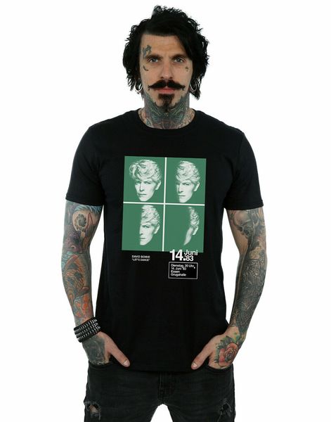 

david bowie men's 1983 concert poster t-shirt printing tee shirt