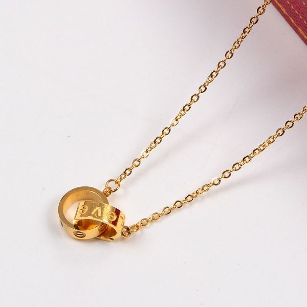 

new fashion brand 316l titanium steel letter love necklace 18k gold pendant necklace good friend mutual gift couple gift, Silver