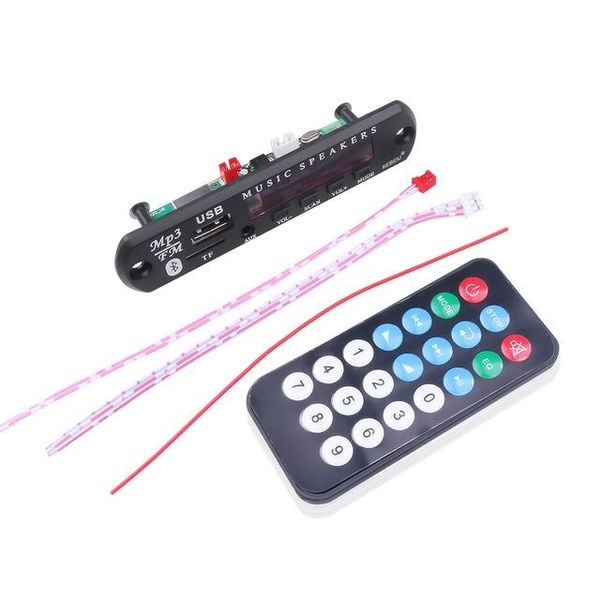 

3 player wireless bluetooth 5.0 mp3 wma decoder board 5v 12v car audio usb tf fm radio module color screen mp3