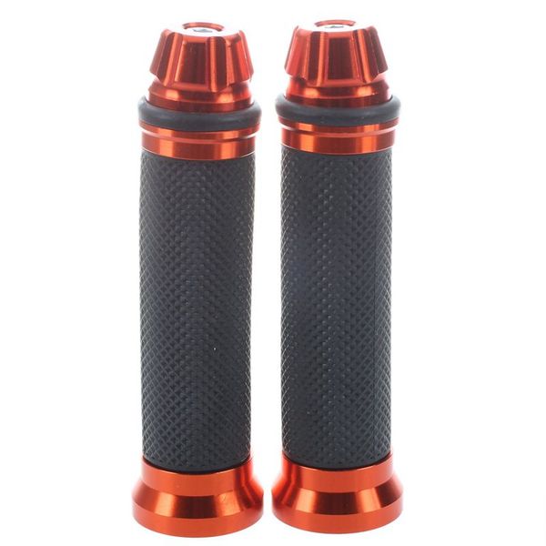

al21 -1 pair 7/8 "ergonomic aluminum rubber gel handle cnc guides handles for sports bikes bicycle - orange