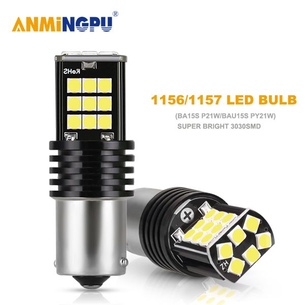 

anmingpu 2x signal lamp p21w led 1156 bay15d led 1157 p21/5w 3030smd py21w ba15s p21w bau15s turn signal lights backup light 12v