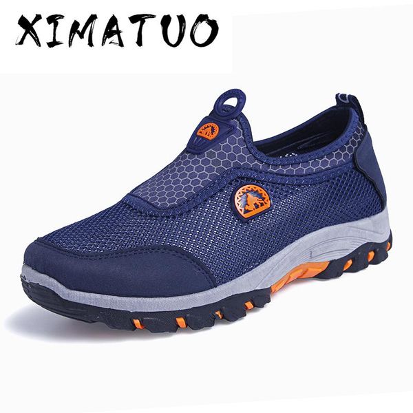 

2020 summer breathable comfortable slip-on mesh sneakers men shoes out door male shoes loafers casual walking footwear, Black