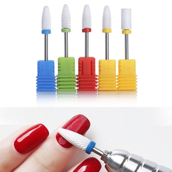 

nail art equipment ceramic drill bits milling cutter rotary burr electric machine for manicure accessories files tools, Silver