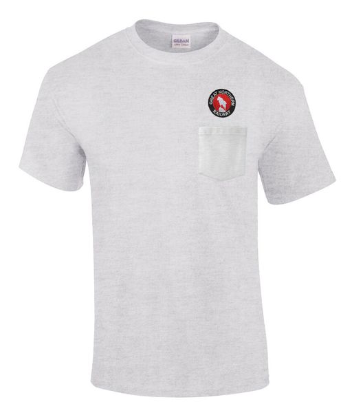 

great northern railway embroidered pocket tee [p30