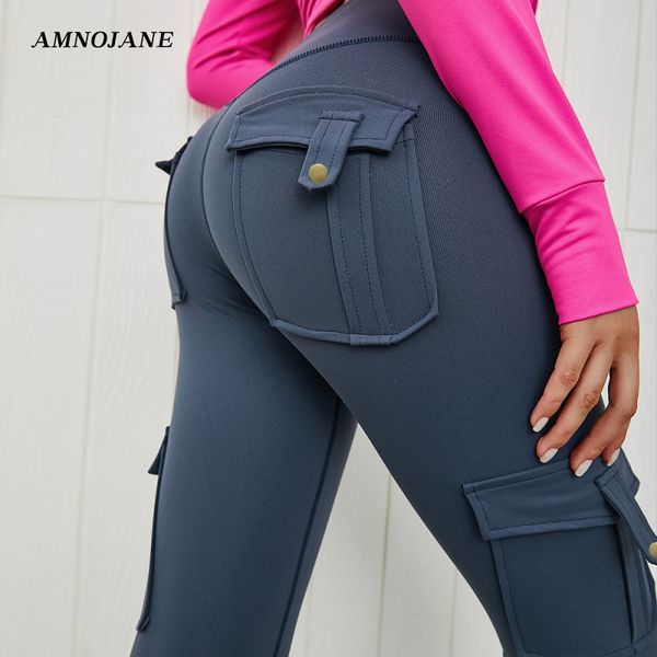 

yoga pants with pockets push up seamless fitness legging sport clothing running gym joggers women colorvalue workout leggings, White;red