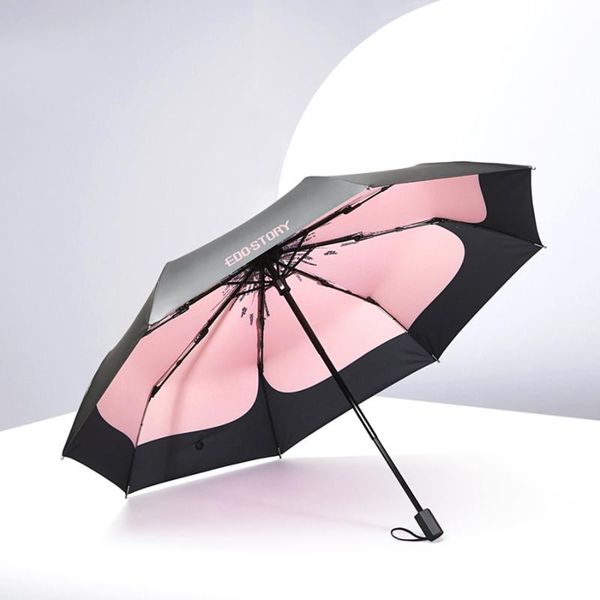 

small folding umbrella flower fabric manual sunscreen clear sun umbrella parasol garden windproof paraplu knuckle brass w