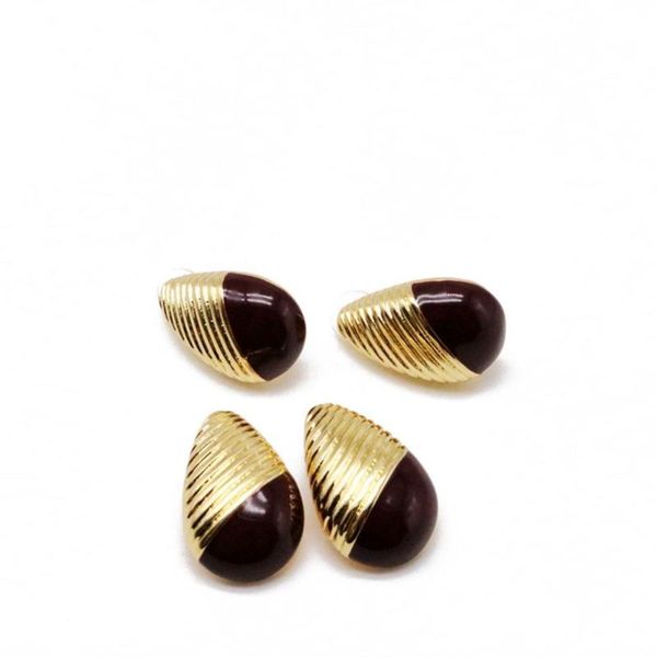 

stud fashion dark red enamel alloy teardrop cute earring party jewelry, Golden;silver