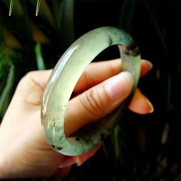 

wholesale carved natural chalcedony chinese ink style jadeite bangle warm texture fashion lady healthy jewelry, Black