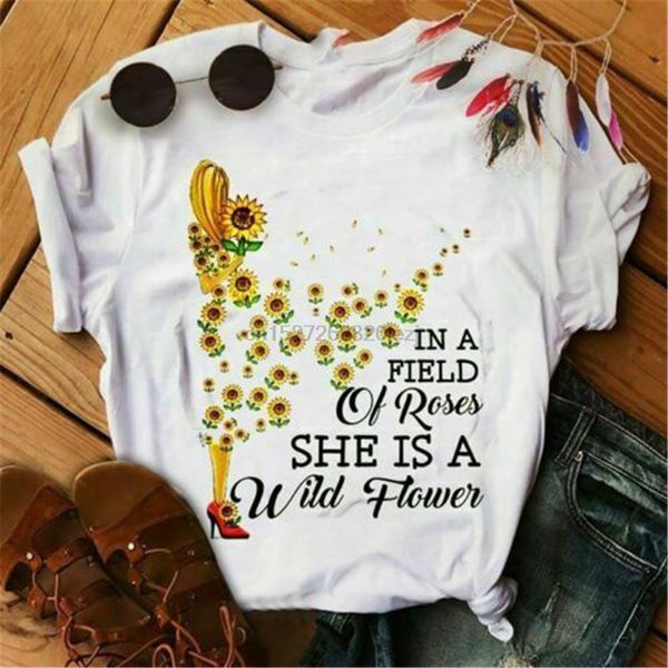 

в поле розы она дикий цветок ladies t-shirt хлопок s-3xl с коротким рукавом майка
