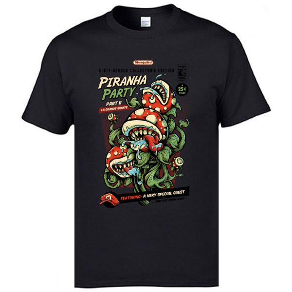 

super mario piranha party game plant men funny t shirts zombies crazy shirt 2019 normal tshirts pure cotton