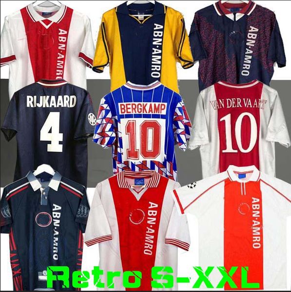 

04/05 ajax red retro edition soccer jerseys 94/95 ajax litmanen kluivert de boer seedorf davids 1990 97/98 football shirt uniform, Black;yellow
