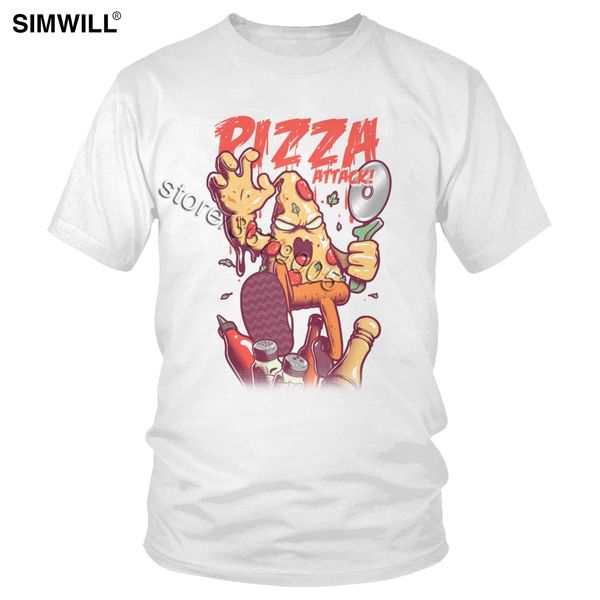 

trendy latest tshirt for men cotton funny pizza monster t-shirt short sleeved humor italian food lover leisure t shirt fashion