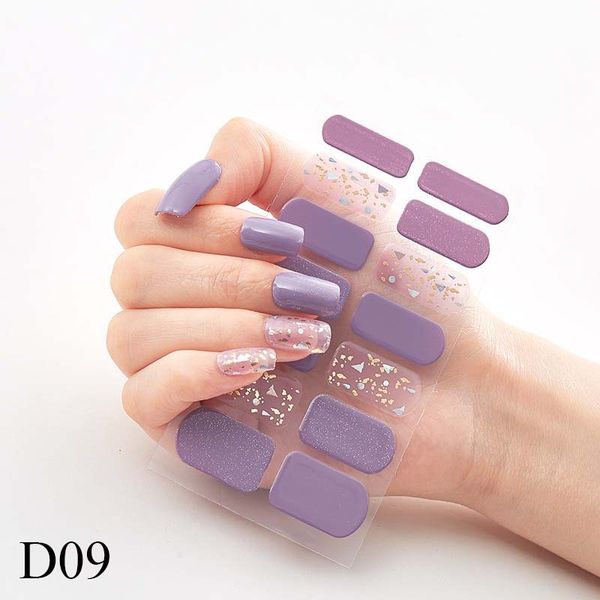 

14tips/sheet purple fashion color nail sticker french full nail wraps polish sticker art d09, Black