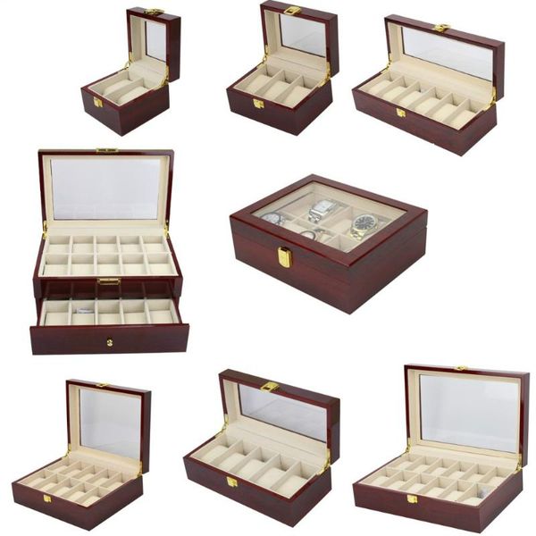 

watch boxes & cases lism luxury wood storag 2/3/5/6/10/12/20 watches display box jewelry case organizer holder promotion, Black;blue