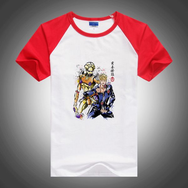 

harajuku printing killer queen watercolor jojo's bizarre adventure male tshirts japanese anime casual jojo giorno tshirts